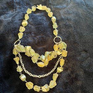 NWT! LOFT Necklace - Light Green w/Silver Shadings - 17" Length